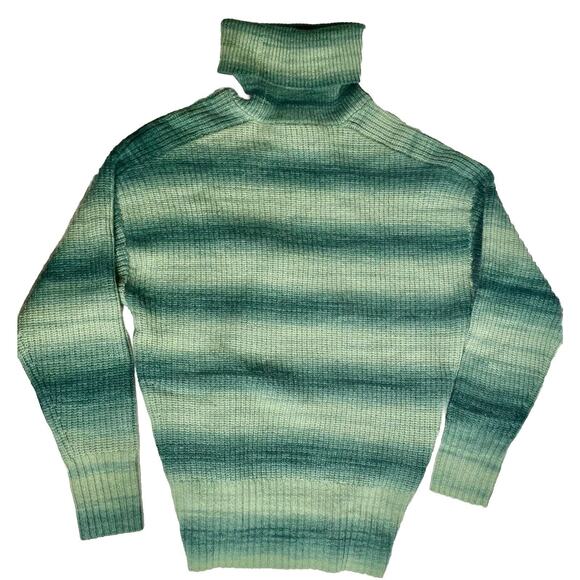 Autumn Cashmere & Wool Turtleneck Sweater ltalian Yarn Green Womens XS MSRP $420 - Picture 3 of 9